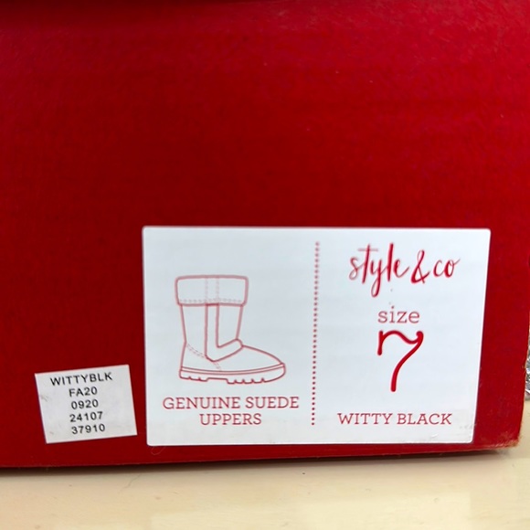 Style & Co Genuine Suede & Fur Uppers Witty Black Boots| 7M |NWT - Picture 11 of 12